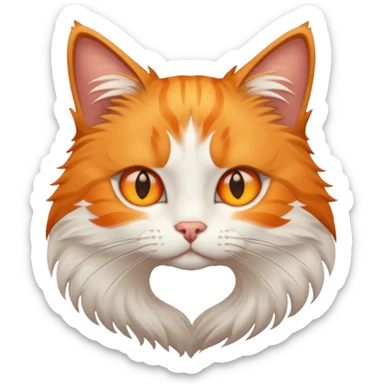 Fluffy white and orange tabby w orange eyes  sticker
