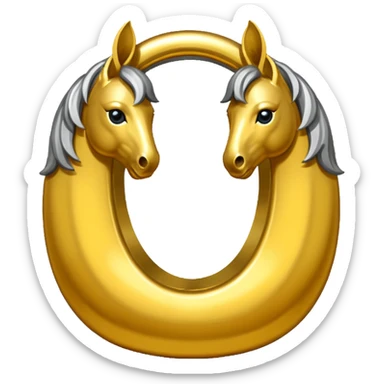 golden horse shoe sticker