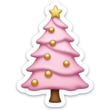 pastel pink christmas tree sticker