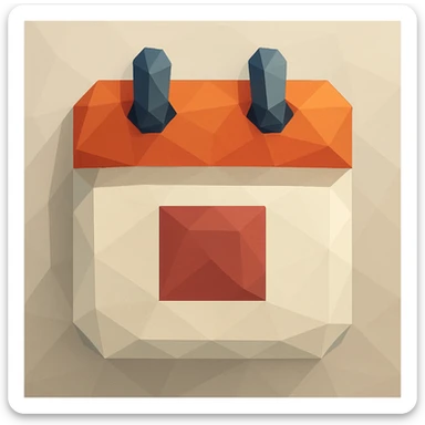 calendar icon polygonal style sticker