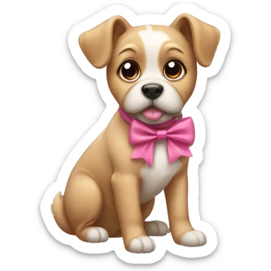 dog with bows sticker