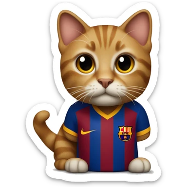 cat wearing a barcelona fc jersey sticker