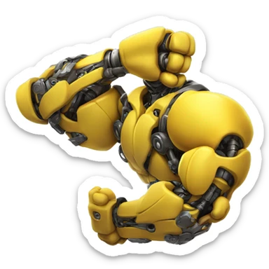 Yellow mechanical cyborg bicep that’s flexing sticker