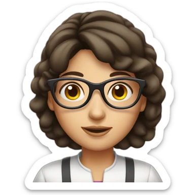brunette girl cook with glasses sticker