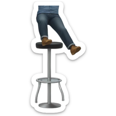 man's legs swinging off bar stool sticker