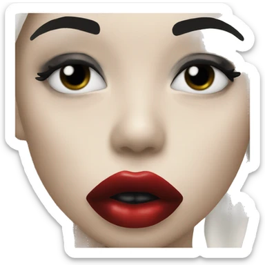 lips with black lipstick licking the top lip sticker