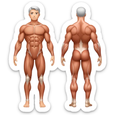Full human body, anatomical figure, standing position sticker