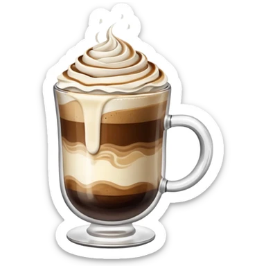 Un baso con cafe y nata sticker