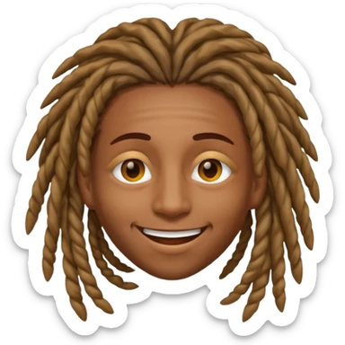 hes brown skin with dreads over his eyes sticker