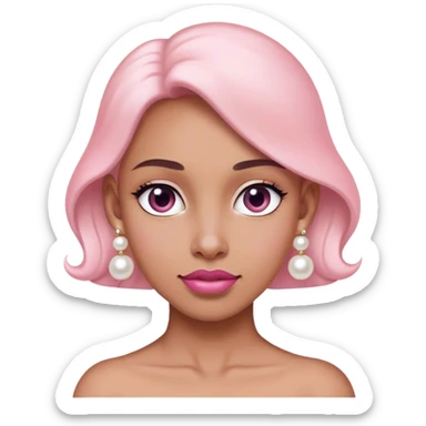 pearl earrings pink sticker