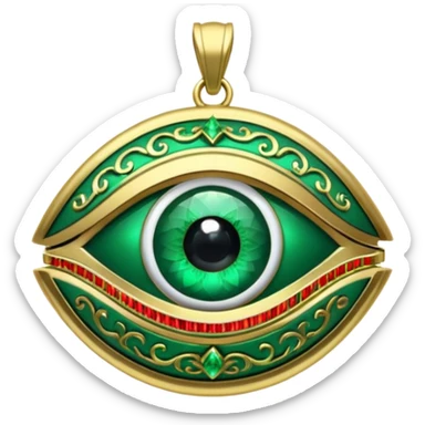 Eye shaped green locket  sticker