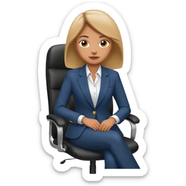 Back of woman sitting on an office chair sticker