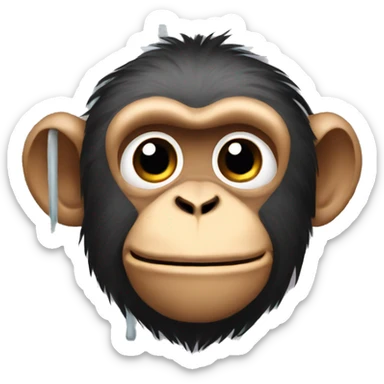 Monkey in cage sticker