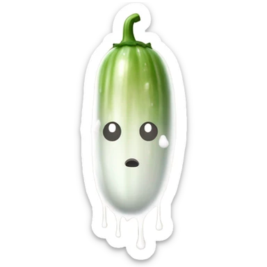 Light brown cucumber with white paint dripping  sticker
