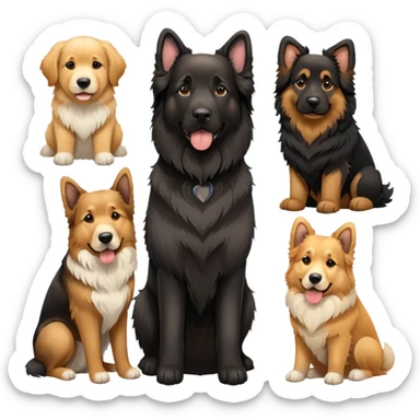 Landseer Newfoundland, golden retriever and German shepherd  sticker