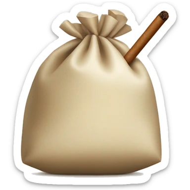a bag of flour smokes a cigar sticker