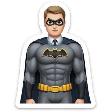 caucasian batman standing sticker