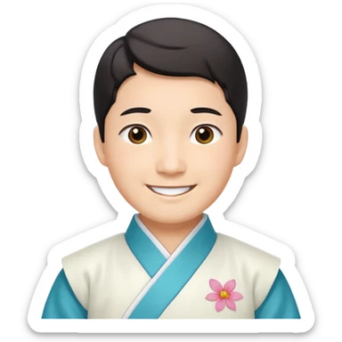 man in white hanbok sticker