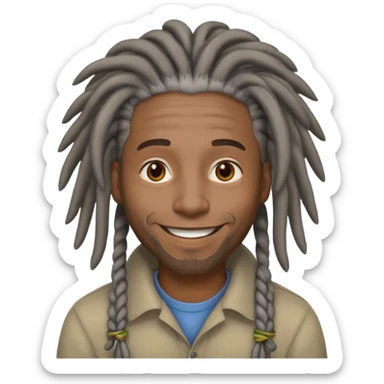 Homem negro de dreads grisalhos sticker