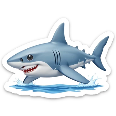 Shark with blue shoes, slides through the sea with sunglasses on  sticker