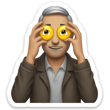 Man covering someone else eyes sticker