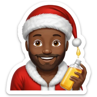 black Santa with baby oil sticker
