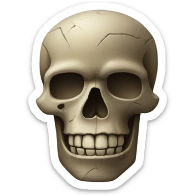 skull + Moai emoji sticker