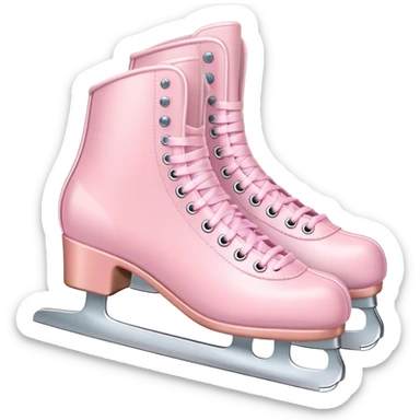 pastel pink ice skates sticker