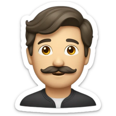 Un homme avec une moustache carré sticker