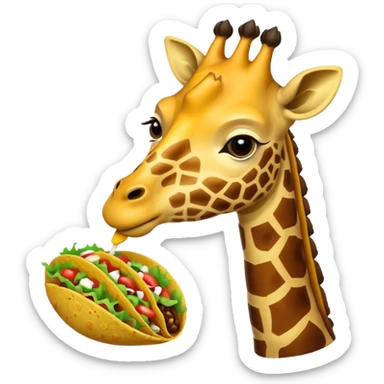 taco eating giraffe sticker