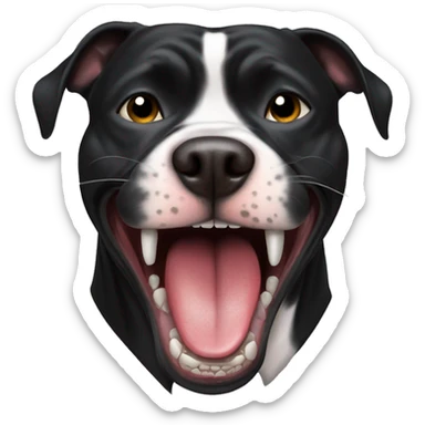 black pitbull flossing teeth sticker