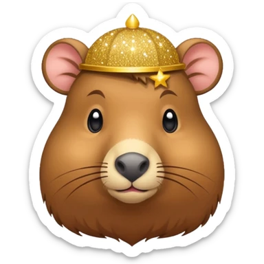 Capivara fofa com gliter sticker