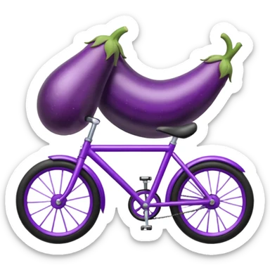 eggplant on a bike sticker