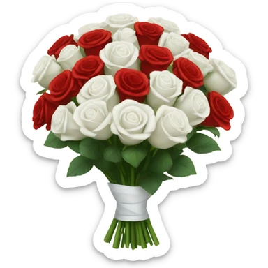 Bouquet of red and white roses sticker