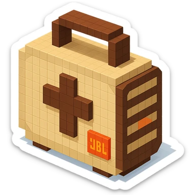 military-themed portable JBL speaker with desert sand and brown colors sticker