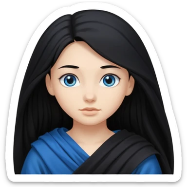 GIRL WITH BLACK LONG HAIR POLE DANCE EYES CLOTH sticker