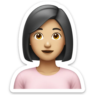 Asian girl with a bob sticker