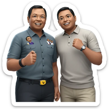 two boys in collared shirts sticker