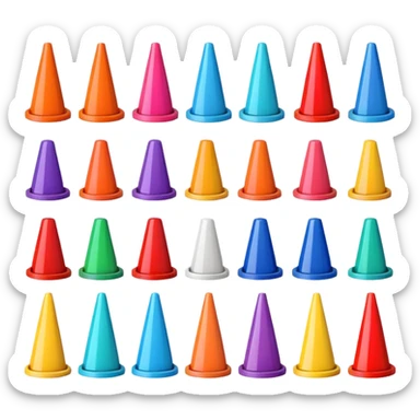 colorful Cone markers
 sticker