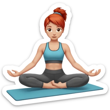 Pilates + red haired girl sticker