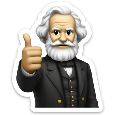 karl marx giving a thumbs up sticker