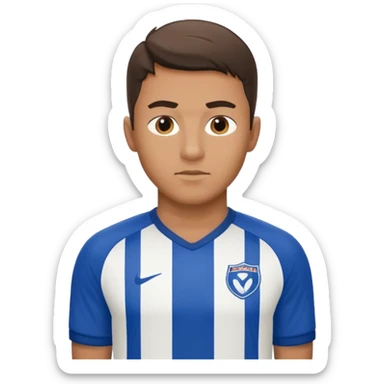 soccer player man blue white jersey sticker