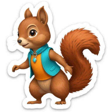 écureuil défilé de mode sticker