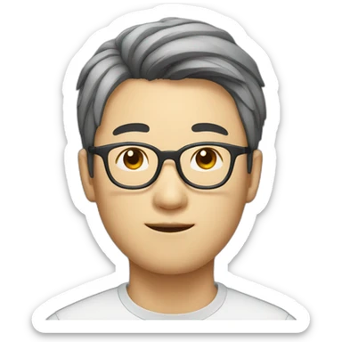 korean guy wearing glasses sticker
