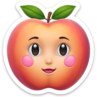 Peach emoji butt sticker