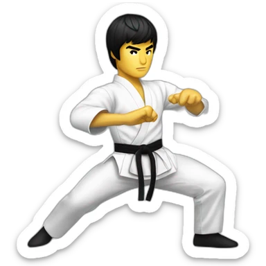 Bruce Lee haciendo hapkido sticker