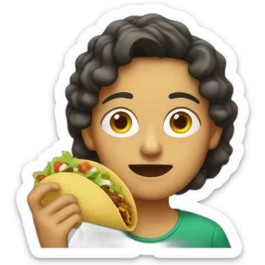 Mexican eating tacos sticker