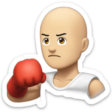 Saitama bald head and red hand punch sticker
