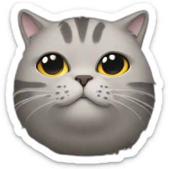 a round-faced cat with a grey beehive and no pattern all over sticker