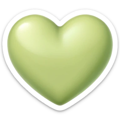 Pale pistachio heart sticker